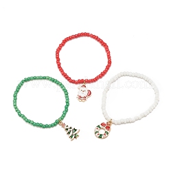 3Pcs 3 Style Glass Seed Stretch Bracelets Set&nbsp;BJEW-JB08200