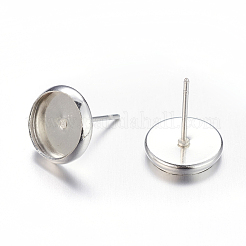 Silver Color Plated Brass Earring Settings&nbsp;X-IFIN-Q006-S-NF