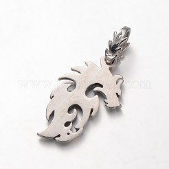 Trendy Vintage 304 Stainless Steel Rhinestone Pendants&nbsp;STAS-M036-01AS