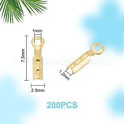 200Pcs Rack Plating Brass Folding Crimp Ends&nbsp;KK-UN0003-21