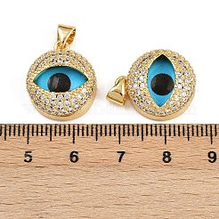 Brass Micro Pave Cubic Zirconia Pendants&nbsp;KK-L244-02G