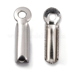 Tarnish Resistant 201 Stainless Steel Fold Over Crimp Cord Ends&nbsp;STAS-R055-07