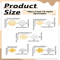 40Pcs 10 Styles Alloy Connector Charms&nbsp;FIND-LP0003-89