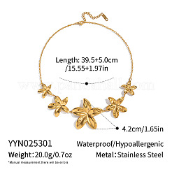 European 304 Stainless Steel 5 Floral Flower Pendant Bib Necklaces for Women&nbsp;ND3546
