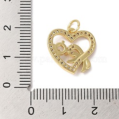 Rack Plating Brass & Clear Cubic Zirconia Pendants&nbsp;KK-L216-050G