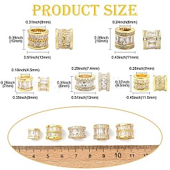 5Pcs 5 Styles Brass Micro Pave Cubic Zirconia European Beads&nbsp;KK-CJ0005-77