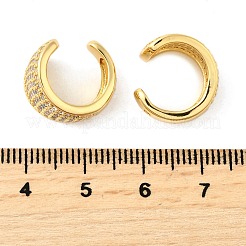 Brass Micro Pave Clear Cubic Zirconia Cuff Earrings&nbsp;EJEW-K309-04G