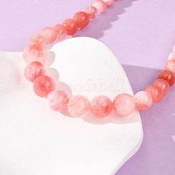 Dyed Round Natural Green Jade Graduated Beaded Necklaces&nbsp;GG-CBAA808-05P-C