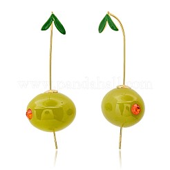 Brass Micro Pave Cubic Zirconia Enamel Stud Dangle Earrings&nbsp;FS-WGCCCE1-04
