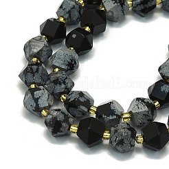 Natural Snowflake Obsidian Beads Strands&nbsp;G-I376-A04-01