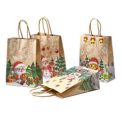 Christmas Theme Printed Paper Tote Bags with Handles&nbsp;ABAG-B008-03