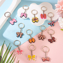 12Pcs 12 Styles PVC Plastic Bowknot Keychains&nbsp;KEYC-TA0001-54