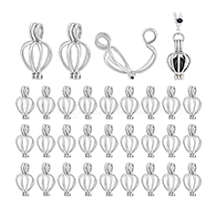 30Pcs Hollow Out Alloy Bead Cage Pendants&nbsp;KK-PH0014-14P