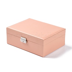 PU Imitation Leather Jewelry Organizer Box with Lock&nbsp;CON-P016-B02