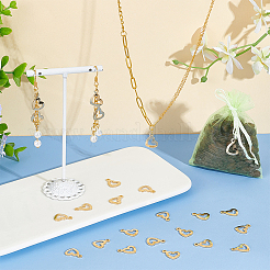 60Pcs 304 Stainless Steel Open Heart Pendants&nbsp;STAS-UN0052-22