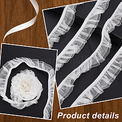Polyester Pleated Elastic Lace Trim&nbsp;DIY-WH0656-82A