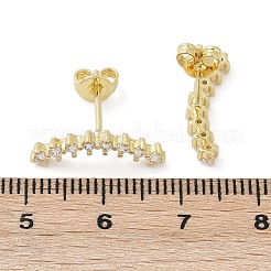 Clear Cubic Zirconia Curved Bar Stud Earrings&nbsp;EJEW-C023-07G