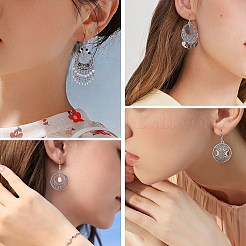 9Pairs 9 Style Horse Eye & Ring & Coin Chandelier Earrings&nbsp;EJEW-SW00010