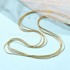 304 Stainless Steel Boston Link Chain Multi-strand Necklaces for Women&nbsp;NJEW-C084-02G