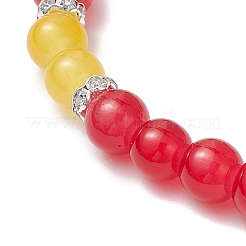 Baking Paint Imitation Jade Glass Round Beaded Charm Bracelets&nbsp;BJEW-JB11737-06