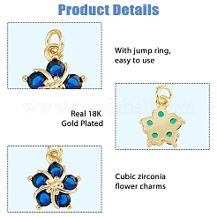 10Pcs Brass Clear Cubic Zirconia Pendants&nbsp;ZIRC-HS0001-19