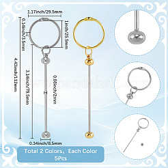 10Pcs 2 Colors Iron Bar Beadable Keychain Clasps&nbsp;AJEW-SC0003-90