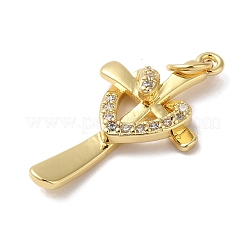 Rack Plating Brass & Clear Cubic Zirconia Pendants&nbsp;KK-L216-055G