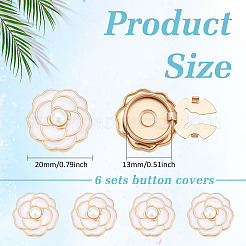 6Pcs Flower Alloy Resin Cufflinks&nbsp;FIND-ME0003-15G-02
