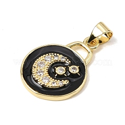 Brass Micro Pave Clear Cubic Zirconia Pendants&nbsp;KK-H267-009B-G