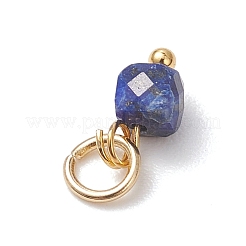 Faceted Cube Natural Mixed Gemstone Charms&nbsp;PALLOY-JF04879