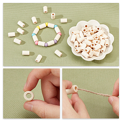 200Pcs Column Wood European Beads&nbsp;WOOD-GA0001-51