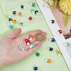 36Pcs 9 Colors Handmade Evil Eye Lampwork Beads&nbsp;LAMP-PA0001-59