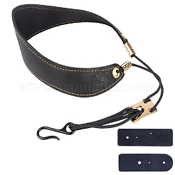 PU Leather & Alloy Adjustable Clarinet Shoulder Strap&nbsp;AJEW-WH20098-063