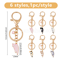 6Pcs Alloy Enamel Keychains&nbsp;KEYC-DC00037