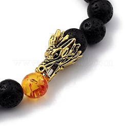 Men's Natural Lava Rock Stretch Beaded Bracelets&nbsp;BJEW-JB05429-02