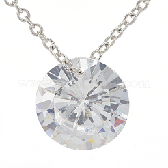 Cubic Zirconia Pointed Back Pendants&nbsp;ZIRC-N037-8mm-01