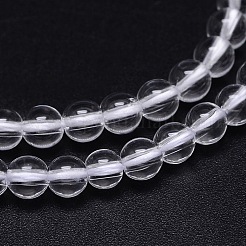 Round Natural Grade A Quartz Crystal Bead Strands&nbsp;X-G-H1648-6mm-01N-A