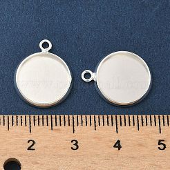 Flat Round Brass Pendant Cabochon Settings&nbsp;KK-K414-14E-S