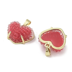 Druzy Resin Heart Pendants&nbsp;KK-R161-08G