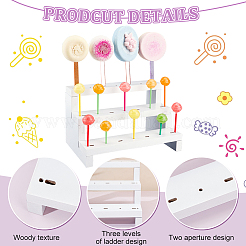 3-Tier Natural Wood Lollipop Display Risers&nbsp;LS-ODIS-WH0030-56