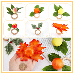 6Pcs 6 Style Wooden Napkin Rings&nbsp;DJEW-CA0001-25