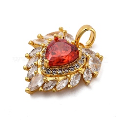 Brass Micro Pave Cubic Zirconia Pendants&nbsp;KK-V009-26G-02