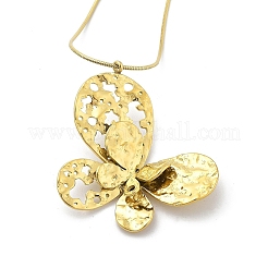 304 Stainless Steel Hollow Butterfly Pendant Round Snake Chain Necklaces for Women&nbsp;NJEW-S008-01G