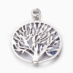 Natural Lapis Lazuli European Dangle Charms&nbsp;PALLOY-JF00353-05