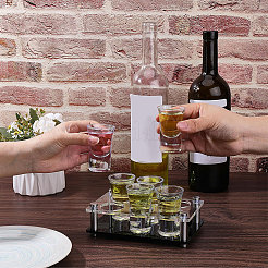 6 Hole Acrylic Shot Glasses Holders&nbsp;AJEW-WH20096-36A