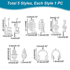 5Pcs 5 Style 304 Stainless Steel Pendants&nbsp;STAS-UN0042-15