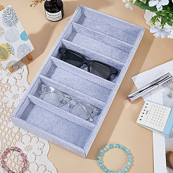 6 Grids Rectangle MDF Covered with Velvet Glasses Organizer Trays&nbsp;CON-WH0110-318A