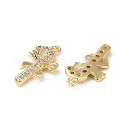Brass Micro Pave Cubic Zirconia Charms&nbsp;KK-F862-11G