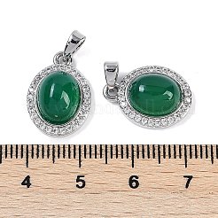 Natural Green Onyx Agate(Dyed & Heated) Oval Pendants&nbsp;KK-U043-34P-01
