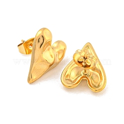 Heart 304 Stainless Steel Ear Studs&nbsp;EJEW-L290-025G